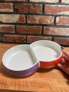 Block Chromatics Double bowl RARE MCM Vintage